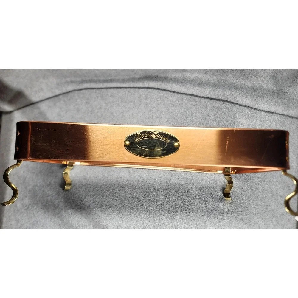 Vintage De La Cuisine Copper Brass Casserole Dish Stand Rectangula Buffet Server